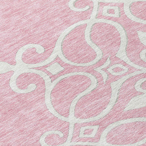 Homeroots 3' Artichoke Green Brown Ivory Floral Medallion Washable Area Rug For Indoor And Outdoor Spaces 8' Round Polyester 591383