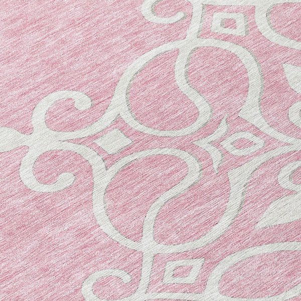 Homeroots 3' Artichoke Green Brown Ivory Floral Medallion Washable Area Rug For Indoor And Outdoor Spaces 8' Round Polyester 591383