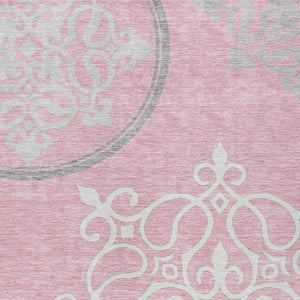 Homeroots 3' Artichoke Green Brown Ivory Floral Medallion Washable Area Rug For Indoor And Outdoor Spaces 8' X 10' Polyester 591384