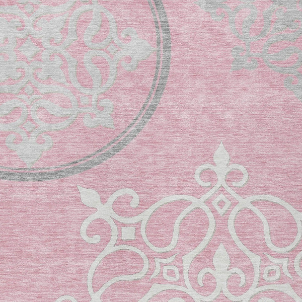 Homeroots 3' Artichoke Green Brown Ivory Floral Medallion Washable Area Rug For Indoor And Outdoor Spaces 8' X 10' Polyester 591384