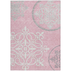 Homeroots 3' Artichoke Green Brown Ivory Floral Medallion Washable Area Rug For Indoor And Outdoor Spaces 9' X 12' Polyester 591385