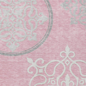 Homeroots 3' Artichoke Green Brown Ivory Floral Medallion Washable Area Rug For Indoor And Outdoor Spaces 10' X 14' Polyester 591386