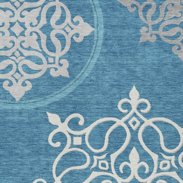 Homeroots 3' Artichoke Green Brown Ivory Floral Medallion Washable Area Rug For Indoor And Outdoor Spaces 3' X 5' Polyester 591387