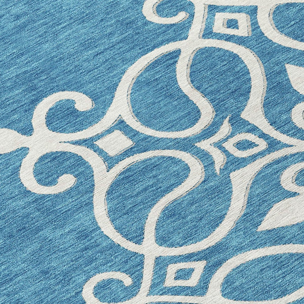 Homeroots 3' Artichoke Green Brown Ivory Floral Medallion Washable Area Rug For Indoor And Outdoor Spaces 8' Round Polyester 591389