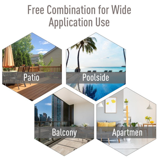 English Elm Outsunny Set Of 2 Stackable Outdoor Folding Chairs - Portable Sling Design For Lawn, Beach, Camping W2225P217110-GIGA