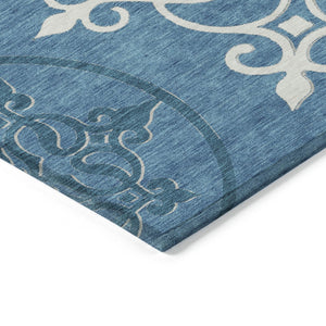 Homeroots 3' Artichoke Green Brown Ivory Floral Medallion Washable Area Rug For Indoor And Outdoor Spaces 10' X 14' Polyester 591392