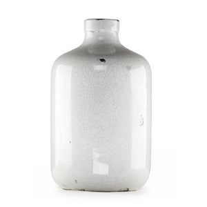 Distressed Crackle White Vase (5913L) Zentique