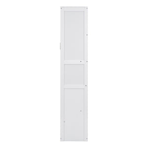 English Elm Queen Murphy Wall Bed with Integrated Shelving Foldable Mdf Cabinet for Guest Rooms White LP000693AAK-3