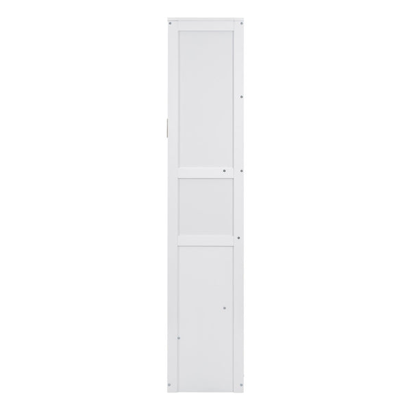 English Elm Queen Murphy Wall Bed with Integrated Shelving Foldable Mdf Cabinet for Guest Rooms White LP000693AAK-3