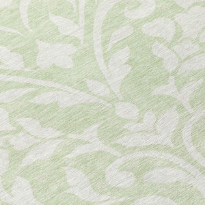 Homeroots 3' Artichoke Green Floral Indoor Outdoor Area Rug - Stylish, Washable, Stain Resistant, Durable Design 8' Round Polyester 591413