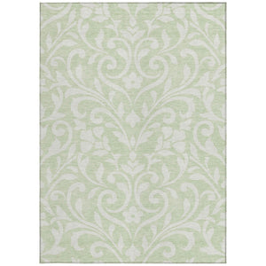 Homeroots 3' Artichoke Green Floral Indoor Outdoor Area Rug - Stylish, Washable, Stain Resistant, Durable Design 8' X 10' Polyester 591414