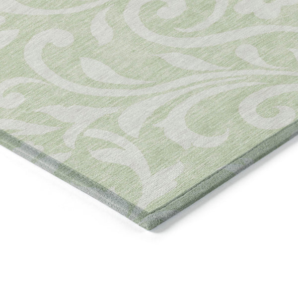 Homeroots 3' Artichoke Green Floral Indoor Outdoor Area Rug - Stylish, Washable, Stain Resistant, Durable Design 9' X 12' Polyester 591415