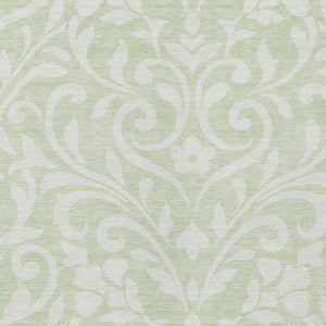 Homeroots 3' Artichoke Green Floral Indoor Outdoor Area Rug - Stylish, Washable, Stain Resistant, Durable Design 9' X 12' Polyester 591415