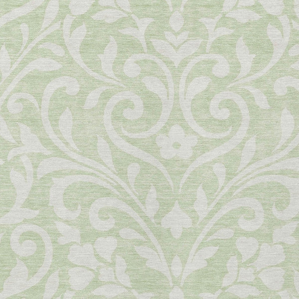 Homeroots 3' Artichoke Green Floral Indoor Outdoor Area Rug - Stylish, Washable, Stain Resistant, Durable Design 9' X 12' Polyester 591415