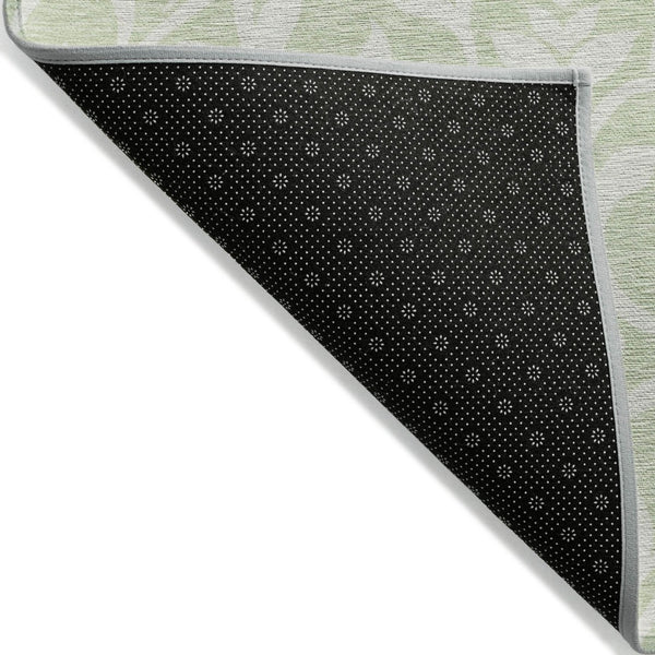 HomeRoots 5' Artichoke Green Floral Area Rug - Elegant, Washable, and Durable for Indoor & Outdoor Spaces 10' X 14' 591416