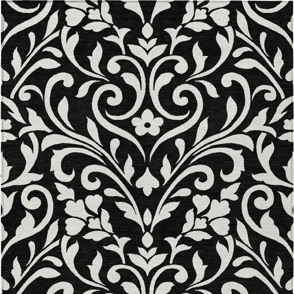 Homeroots 3' Artichoke Green Floral Indoor Outdoor Area Rug - Stylish, Washable, Stain Resistant, Durable Design 3' X 5' Polyester 591417