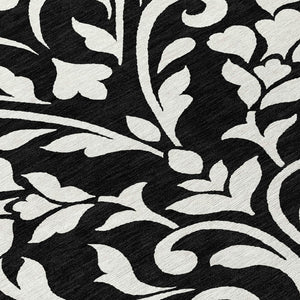 Homeroots 3' Artichoke Green Floral Indoor Outdoor Area Rug - Stylish, Washable, Stain Resistant, Durable Design 8' Round Polyester 591419