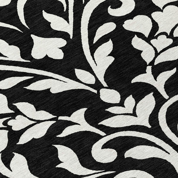 Homeroots 3' Artichoke Green Floral Indoor Outdoor Area Rug - Stylish, Washable, Stain Resistant, Durable Design 8' Round Polyester 591419