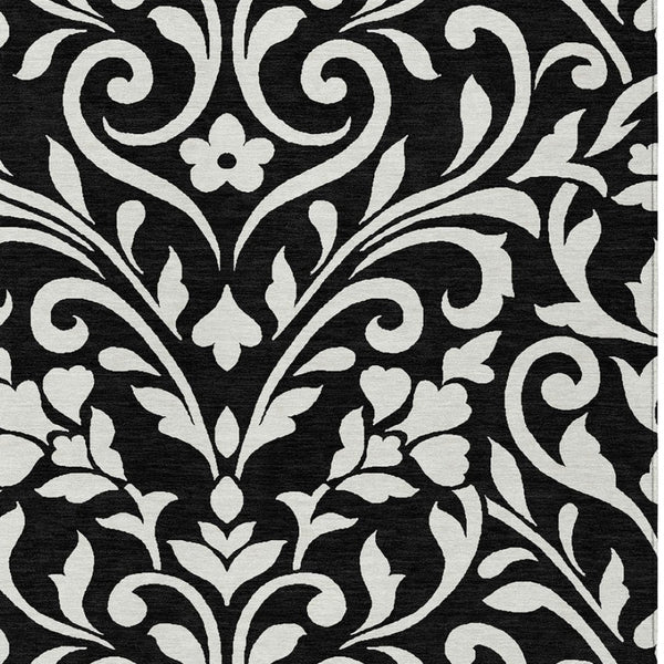 Homeroots 3' Artichoke Green Floral Indoor Outdoor Area Rug - Stylish, Washable, Stain Resistant, Durable Design 9' X 12' Polyester 591421