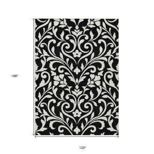 Homeroots 3' Artichoke Green Floral Indoor Outdoor Area Rug - Stylish, Washable, Stain Resistant, Durable Design 10' X 14' Polyester 591422