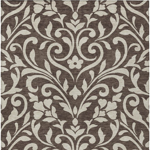 Homeroots 3' Artichoke Green Floral Indoor Outdoor Area Rug - Stylish, Washable, Stain Resistant, Durable Design 8' X 10' Polyester 591426