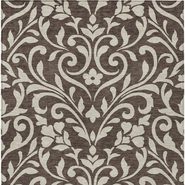 Homeroots 3' Artichoke Green Floral Indoor Outdoor Area Rug - Stylish, Washable, Stain Resistant, Durable Design 10' X 14' Polyester 591428