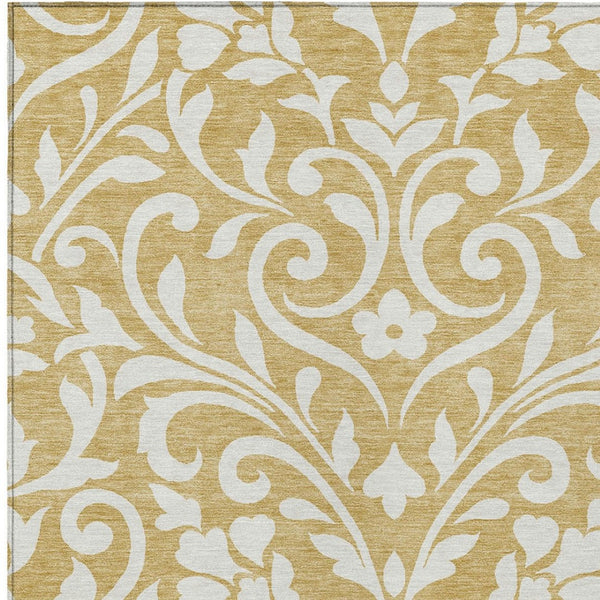 Homeroots 3' Artichoke Green Floral Indoor Outdoor Area Rug - Stylish, Washable, Stain Resistant, Durable Design 3' X 5' Polyester 591435