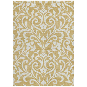 Homeroots 3' Artichoke Green Floral Indoor Outdoor Area Rug - Stylish, Washable, Stain Resistant, Durable Design 5' X 8' Polyester 591436
