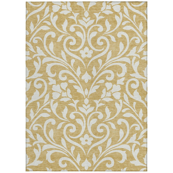 Homeroots 3' Artichoke Green Floral Indoor Outdoor Area Rug - Stylish, Washable, Stain Resistant, Durable Design 9' X 12' Polyester 591439