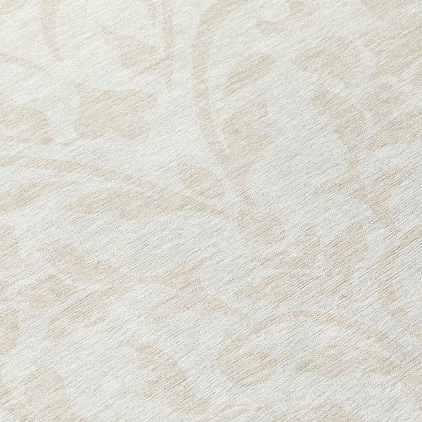 Homeroots 3' Artichoke Green Floral Indoor Outdoor Area Rug - Stylish, Washable, Stain Resistant, Durable Design 8' Round Polyester 591449