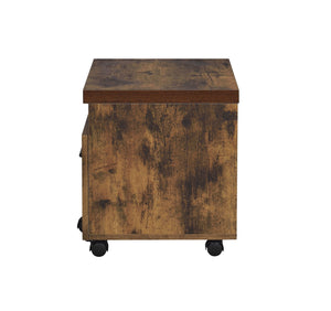 English Elm Industrial Weathered Oak File Cabinet with Drawer & Shelf on Casters, Metal Frame, Compact 19"Wx16"D B2741P334827