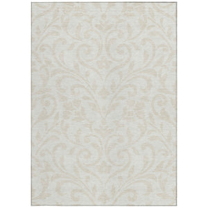 Homeroots 3' Artichoke Green Floral Indoor Outdoor Area Rug - Stylish, Washable, Stain Resistant, Durable Design 9' X 12' Polyester 591451