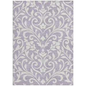 Homeroots 3' Artichoke Green Floral Indoor Outdoor Area Rug - Stylish, Washable, Stain Resistant, Durable Design 5' X 8' Polyester 591454