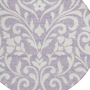 Homeroots 3' Artichoke Green Floral Indoor Outdoor Area Rug - Stylish, Washable, Stain Resistant, Durable Design 8' Round Polyester 591455