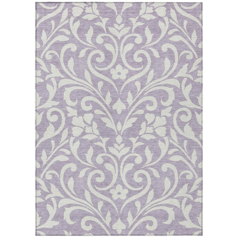 HomeRoots 9' Lavender and Ivory Floral Area Rug – Durable, Washable Design for Indoor and Outdoor Spaces 9' X 12' 591457