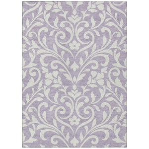 HomeRoots 9' Lavender and Ivory Floral Area Rug – Durable, Washable Design for Indoor and Outdoor Spaces 9' X 12' 591457