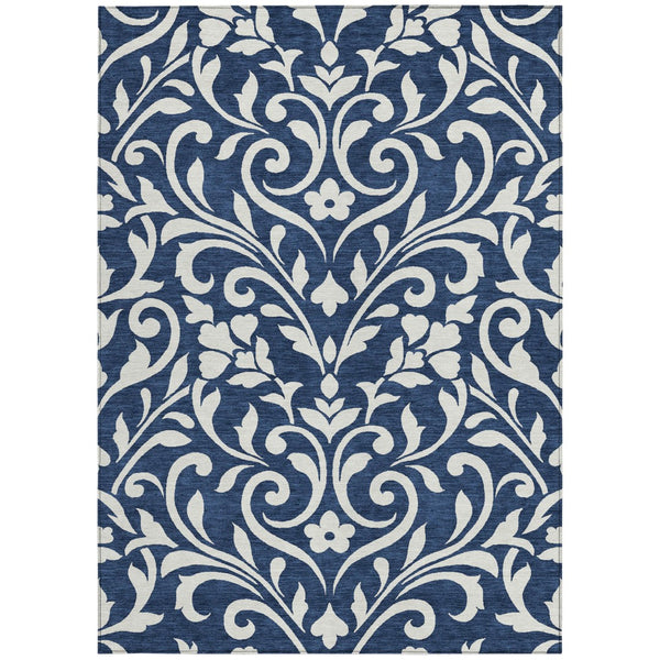 Homeroots 3' Artichoke Green Floral Indoor Outdoor Area Rug - Stylish, Washable, Stain Resistant, Durable Design 5' X 8' Polyester 591460