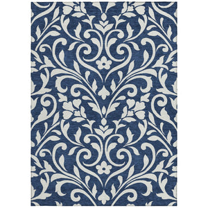 Homeroots 3' Artichoke Green Floral Indoor Outdoor Area Rug - Stylish, Washable, Stain Resistant, Durable Design 9' X 12' Polyester 591463