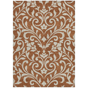 Homeroots 3' Artichoke Green Floral Indoor Outdoor Area Rug - Stylish, Washable, Stain Resistant, Durable Design 9' X 12' Polyester 591475