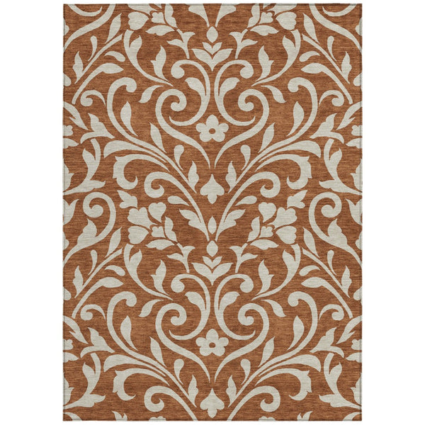 Homeroots 3' Artichoke Green Floral Indoor Outdoor Area Rug - Stylish, Washable, Stain Resistant, Durable Design 9' X 12' Polyester 591475