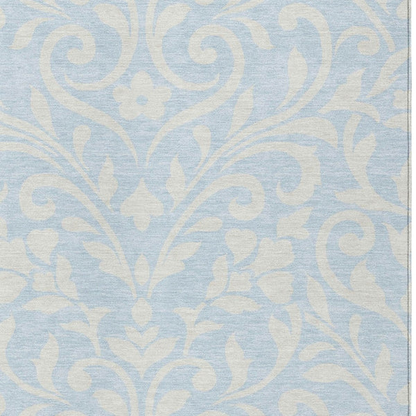 Homeroots 3' Artichoke Green Floral Indoor Outdoor Area Rug - Stylish, Washable, Stain Resistant, Durable Design 8' X 10' Polyester 591480