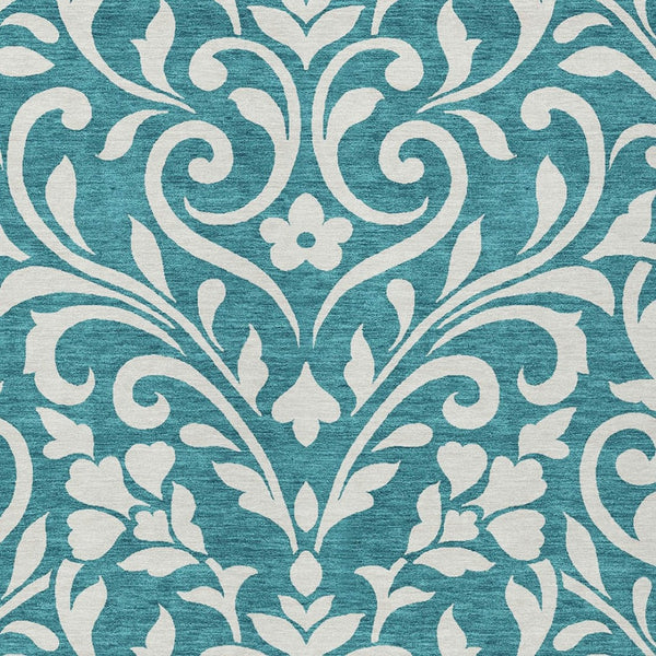 Homeroots 3' Artichoke Green Floral Indoor Outdoor Area Rug - Stylish, Washable, Stain Resistant, Durable Design 10' X 14' Polyester 591494