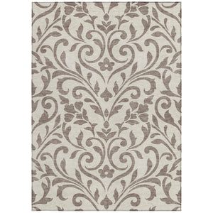 Homeroots 3' Artichoke Green Floral Indoor Outdoor Area Rug - Stylish, Washable, Stain Resistant, Durable Design 5' X 8' Polyester 591496