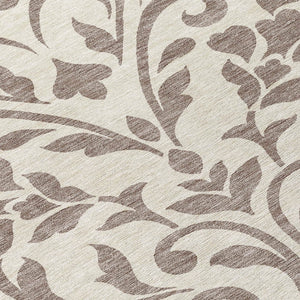 Homeroots 3' Artichoke Green Floral Indoor Outdoor Area Rug - Stylish, Washable, Stain Resistant, Durable Design 8' Round Polyester 591497