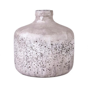 Zentique Pottery Hand-Finished Terracotta Accent Vase with Rustic-Contemporary Mediterranean Texture and Warmth W11.5 x H12 x D11.5 5914L A344