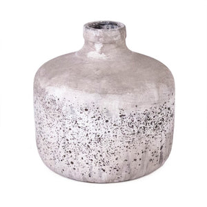 Zentique Pottery Hand-Finished Terracotta Accent Vase with Rustic-Contemporary Mediterranean Texture and Warmth W11.5 x H12 x D11.5 5914L A344