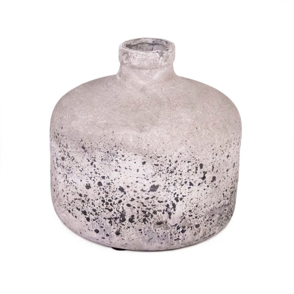 Zentique Pottery Hand-Finished Terracotta Accent Vase with Rustic-Contemporary Mediterranean Texture and Warmth W9 x H9 x D9 5914M A344