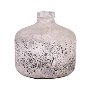 Zentique Pottery Hand-Finished Terracotta Accent Vase with Rustic-Contemporary Mediterranean Texture and Warmth W9 x H9 x D9 5914M A344