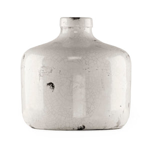 Distressed Crackle White Vase (5914L) Zentique