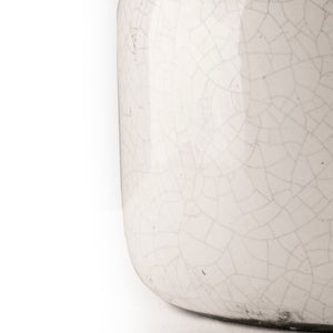 Distressed Crackle White Vase (5914M) Zentique